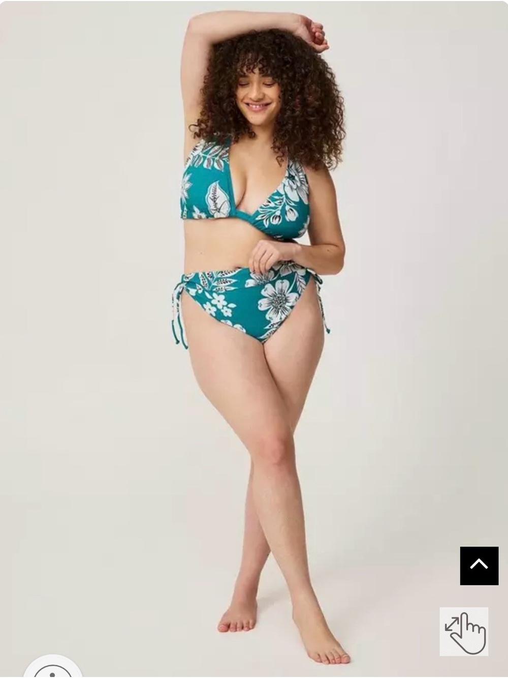 New! Torrid sz 2 Teal Carissa Floral Fanfare Tie-Side Bikini Swimsuit Top Bottom